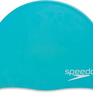 New Speedo Solid Silicone Swim Cap (One Size, Light Blue)